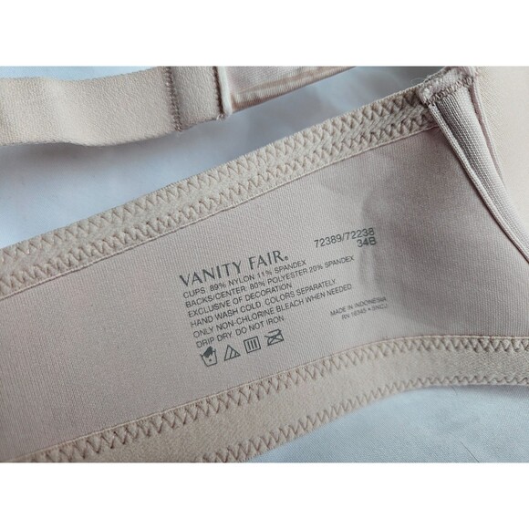 Radiant By Vanity Fair Comfort Wire-Free Bra Size 34B  light Pink NWT - Picture 5 of 6